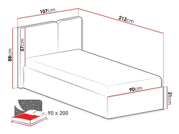 Travic Sängram 90x200 cm - Möbler - Sovrum - Sängar - Sängar med förvaring