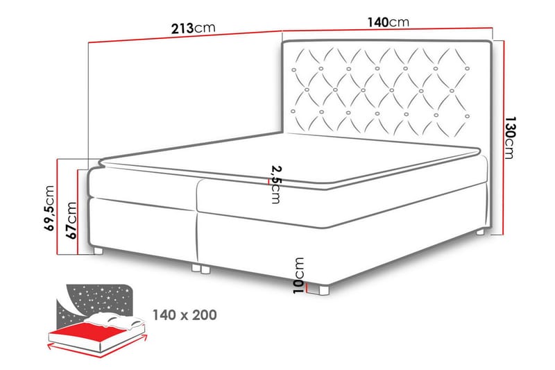 Undredal Kontinentalsäng 140x200 - Vit - Möbler - Sovrum - Sängar - Kontinentalsängar