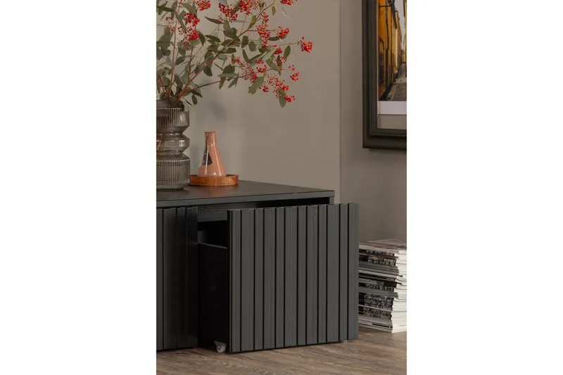 Våningsbänk Ny Gravure - Svart, Tall - Möbler - Vardagsrum - Stolar & sittmöbler - Sittbänk