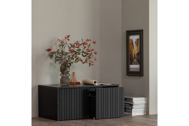 Våningsbänk Ny Gravure - Svart, Tall - Möbler - Vardagsrum - Stolar & sittmöbler - Sittbänk