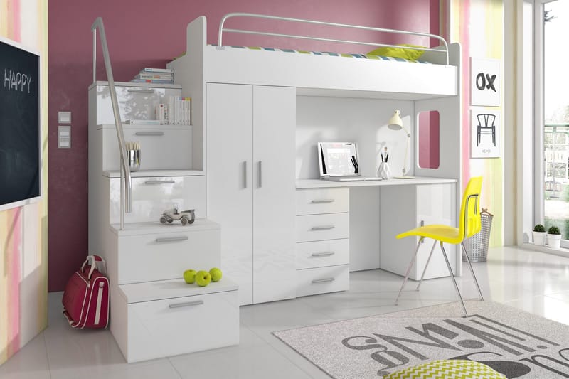 Gutting Barnsäng med Förvaring och Skrivbord 245 cm - Blå - Möbler - Sovrum - Sängar - Våningssängar & loftsängar