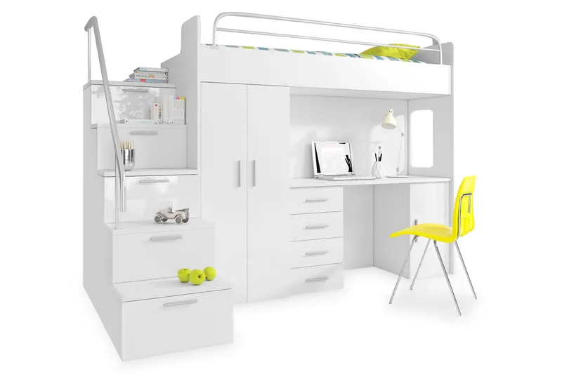 Gutting Barnsäng med Förvaring och Skrivbord 245 cm, Blå