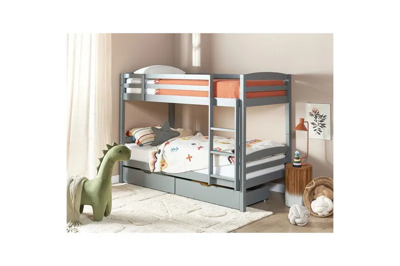 Våningssäng med lådor Regat med lådor Grå - Grå - Möbler - Sovrum - Sängar - Våningssängar & loftsängar