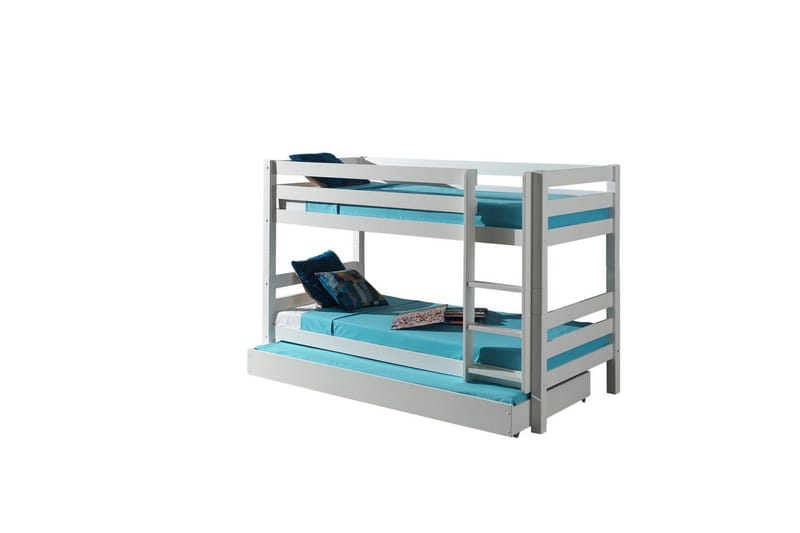 Våningssäng med undersäng Pino Vit, 140 cm, Vit, 140 cm