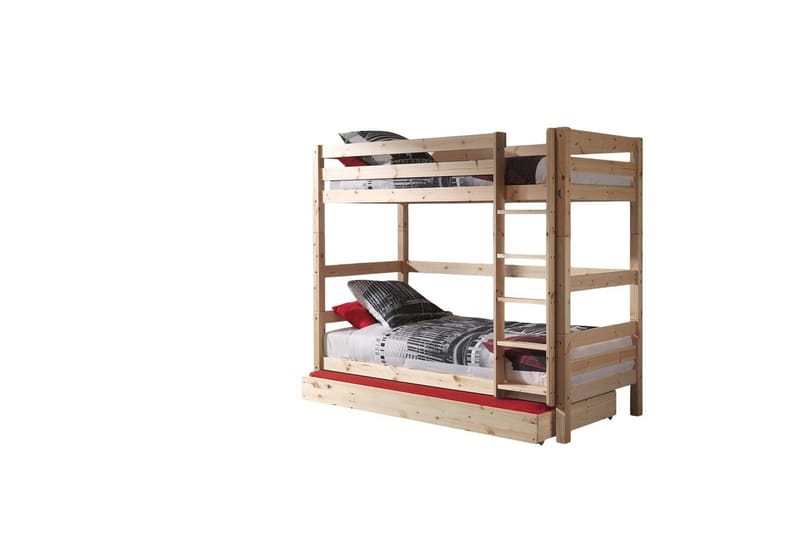 Våningssäng med undersäng Pino Naturlig, 180 cm, Naturlig, 180 cm