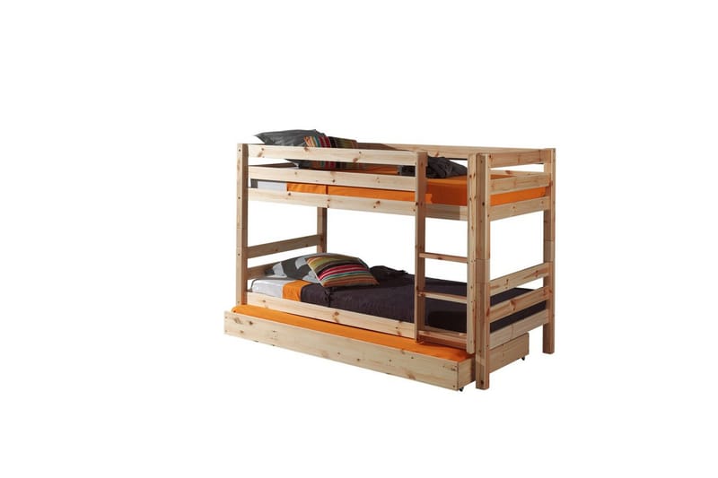 Våningssäng med undersäng Pino Naturlig, 140 cm, Naturlig, 140 cm