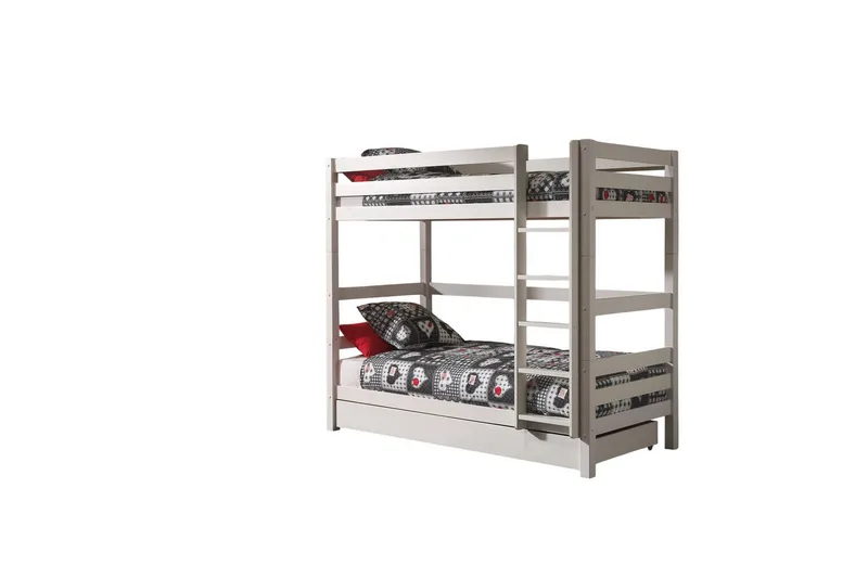 Våningssäng med undersäng Pino Vit, 180 cm, Vit, 180 cm