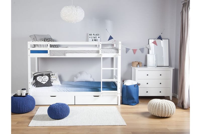 SEMALLE Våningssäng 90x200 cm med Förvaring Vit - Möbler - Sovrum - Sängar - Våningssängar & loftsängar