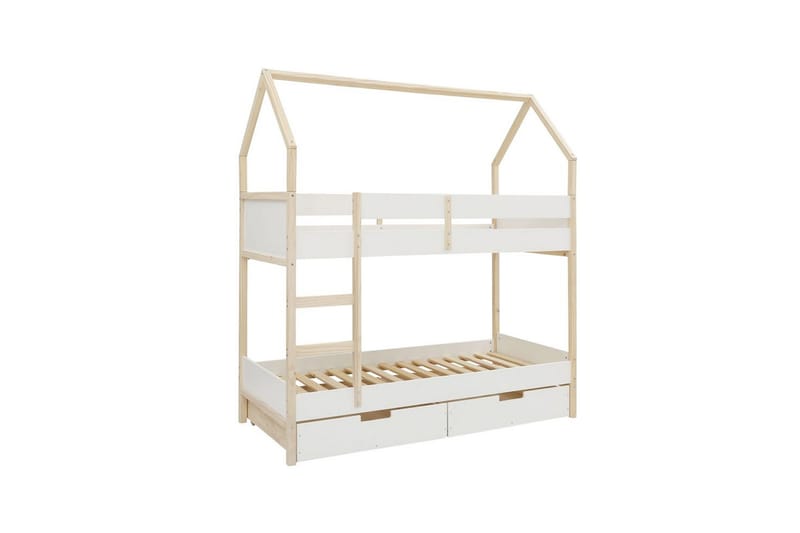 Våningssäng Square Line Vit, 223x205x96 cm - Vit, 223x205x96 cm - Möbler - Sovrum - Sängar - Våningssängar & loftsängar