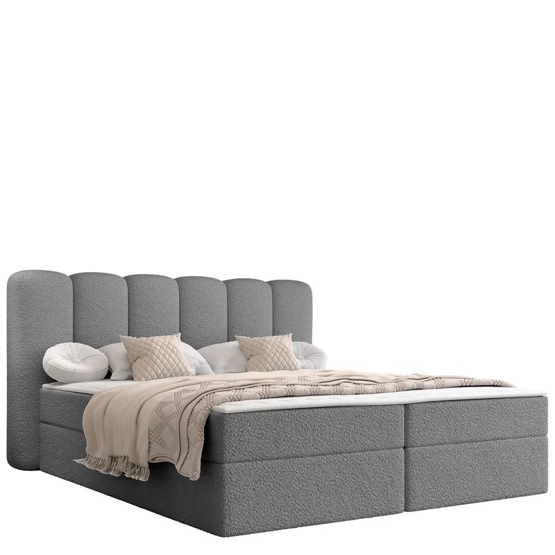 Varlen Komplett Sängpaket Kontinentalsäng med förvaring 140x200 cm, grå