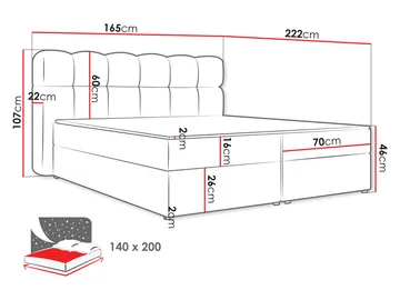 Varlen Komplett Sängpaket Kontinentalsäng med förvaring 140x200 cm Rutad - beige - Möbler - Sovrum - Sängar - Kontinentalsängar