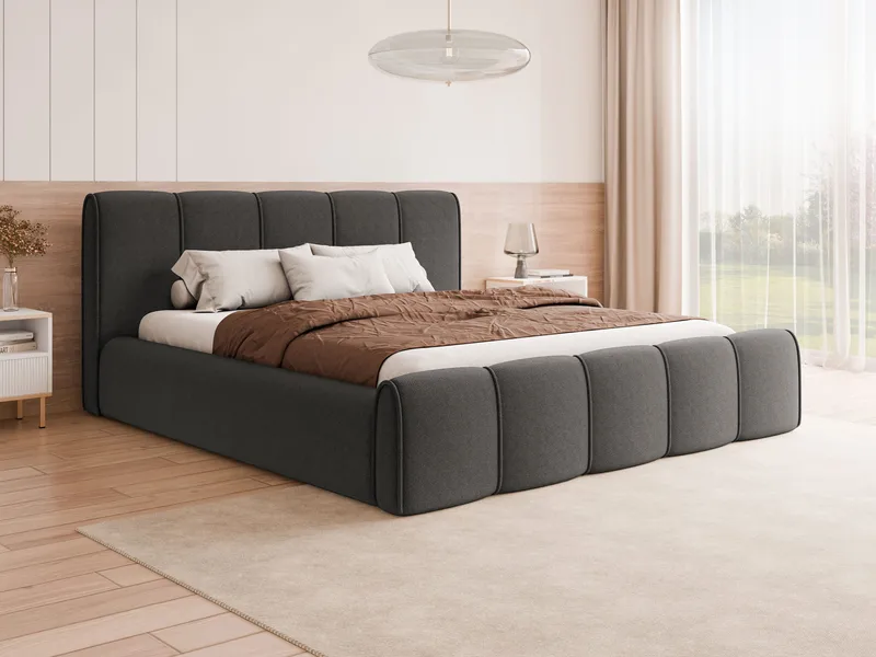 Varlinor Sängram 120x200 cm med Förvaring - Grå - Möbler - Sovrum - Sängar - Sängar med förvaring