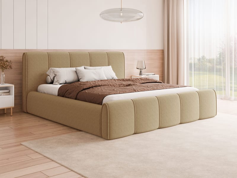 Varlinor Sängram 120x200 cm med Förvaring - Mörkbeige - Möbler - Sovrum - Sängar - Sängar med förvaring