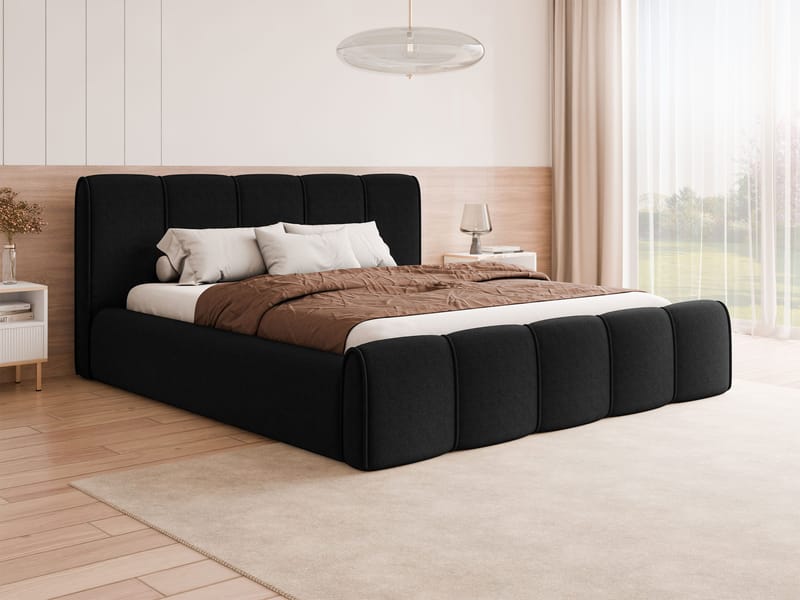 Varlinor Sängram 180x200 cm med Förvaring - Svart - Möbler - Sovrum - Sängar - Sängar med förvaring