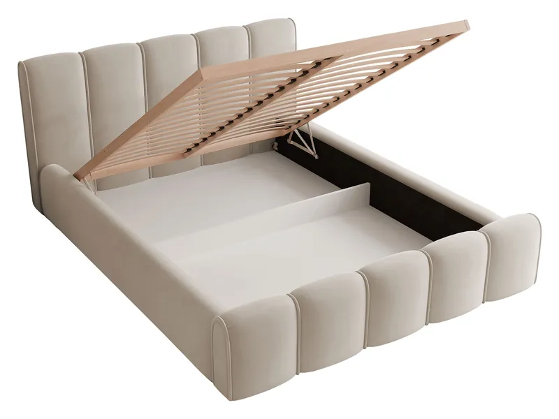 Varlinor Sängram 200x200 cm med Förvaring - Beige - Möbler - Sovrum - Sängar - Sängar med förvaring