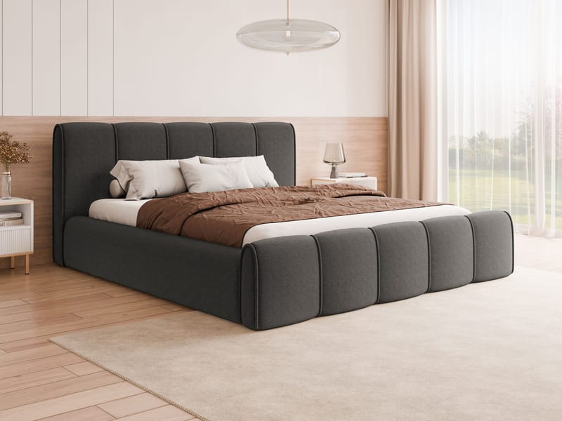 Varlinor Sängram 200x200 cm med Förvaring - Grå - Möbler - Sovrum - Sängar - Sängar med förvaring