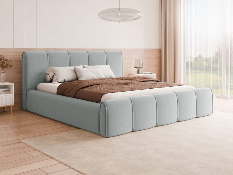 Varlinor Sängram 200x200 cm med Förvaring - Ljusgrå - Möbler - Sovrum - Sängar - Sängar med förvaring