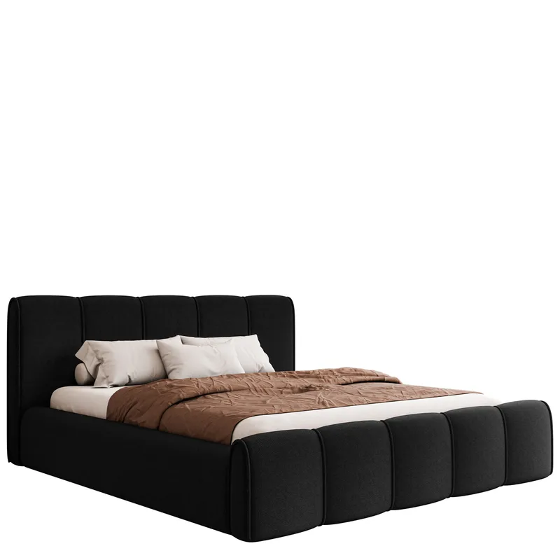 Varlinor Sängram 200x200 cm med Förvaring, Svart