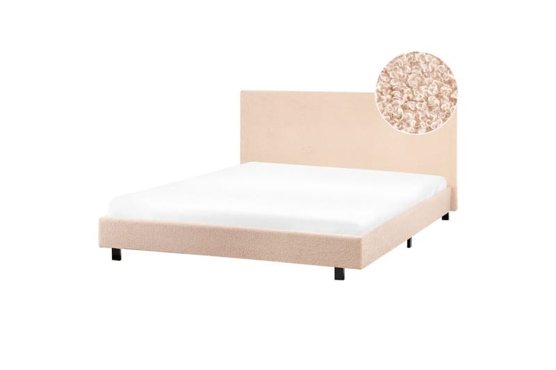 Vattensäng Albi - Beige, svart/Bouclé, 160x200 cm - Möbler - Sovrum - Sängar - Dubbelsängar