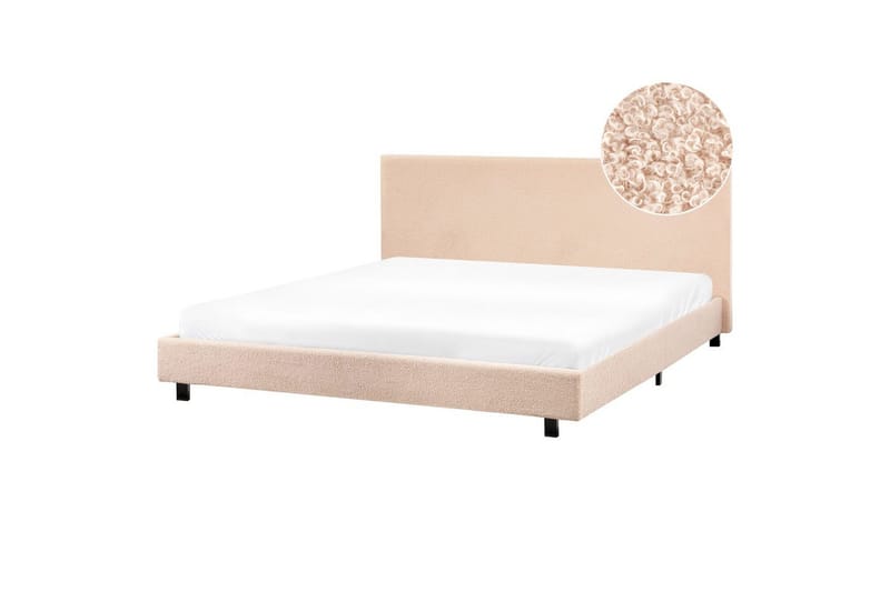 Vattensäng Albi - Beige, svart/Bouclé, 180x200 cm - Möbler - Sovrum - Sängar - Dubbelsängar