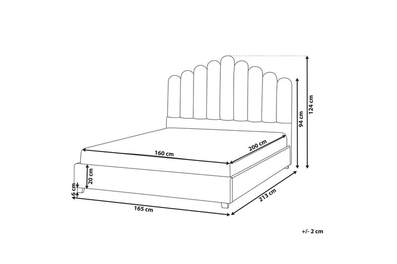 Vattensäng Vincennes - Vit, Svart, 160x200 cm - Möbler - Sovrum - Sängar - Dubbelsängar