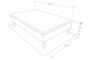 Viken Bas Ramsäng 120x200 - Ancona Grå - Möbler - Sovrum - Sängar - Enkelsängar