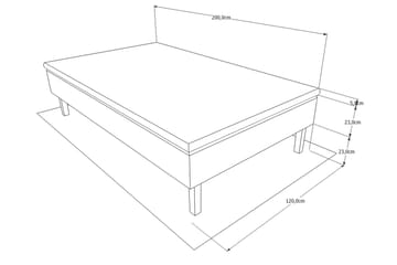 Viken Bas Ramsäng 120x200 cm - Grå/Ek - Möbler - Sovrum - Sängar - Enkelsängar