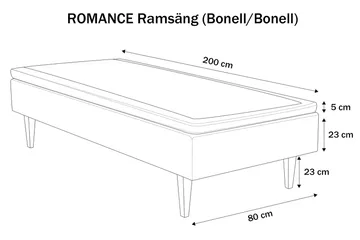 Viken Bas Ramsäng 80x200 cm Medelfast Polyeter - Grå - Möbler - Sovrum - Sängar - Enkelsängar