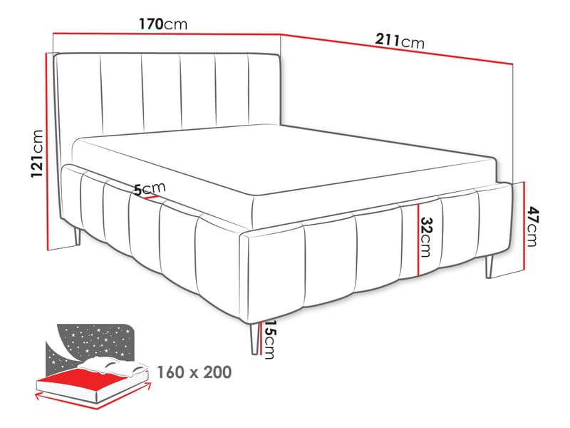 Vinvik Sängram med förvaring 160x200 cm - Möbler - Sovrum - Sängar - Sängar med förvaring