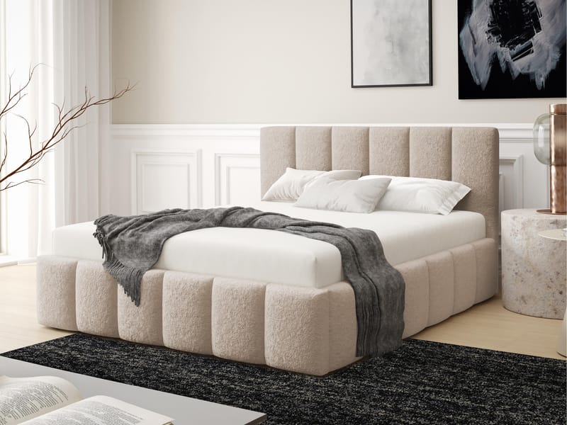 Vinvik Sängram med förvaring 180x200 cm - beige - Möbler - Sovrum - Sängram & sängstomme
