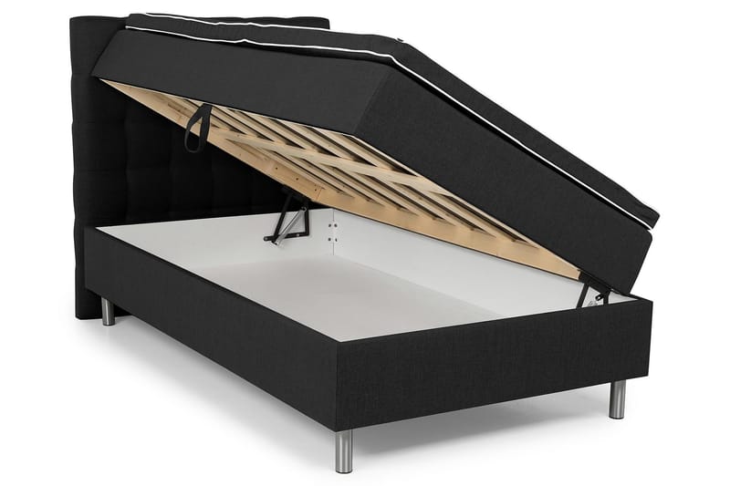 WEYBURN Förvaringssäng 120x200 Mörkgrå - Komplett Sängpaket - Sängar med förvaring