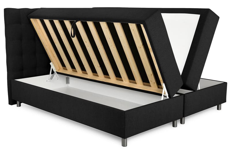 WEYBURN Förvaringssäng 160x200 Mörkgrå - Komplett Sängpaket - Sängar med förvaring