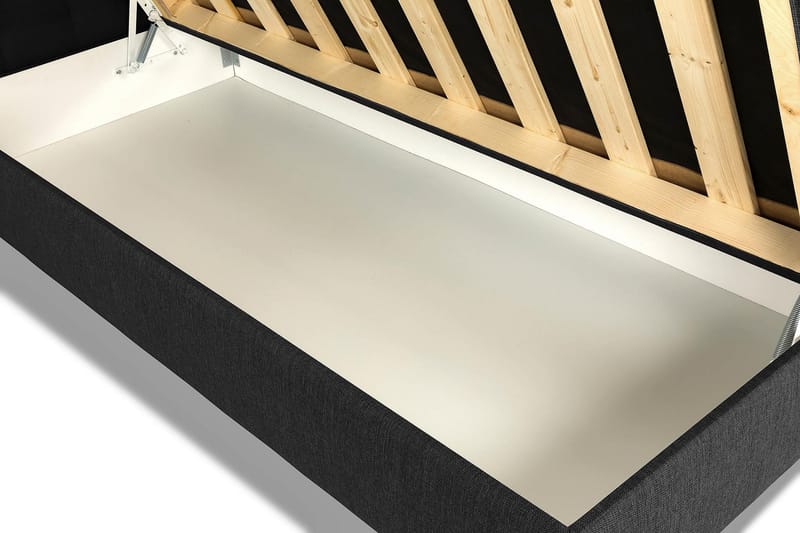 WEYBURN Förvaringssäng 90x200 Mörkgrå - Komplett Sängpaket - Sängar med förvaring