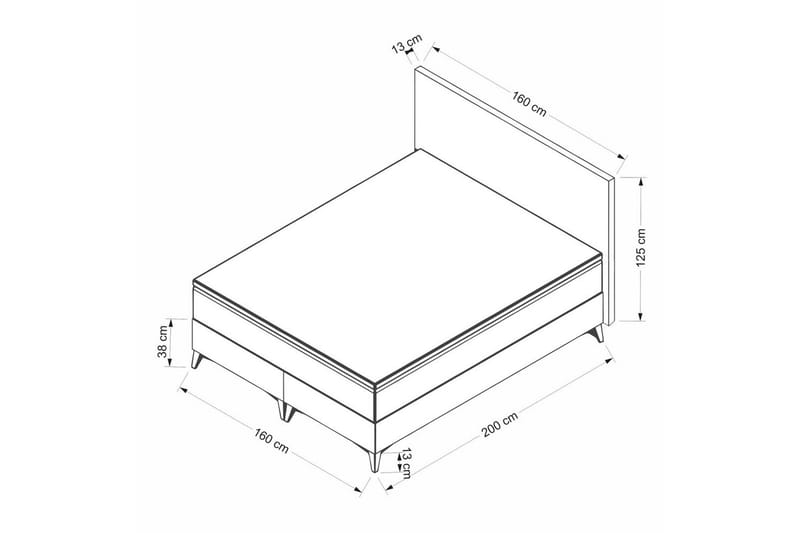 Yonel Komplett Sängpaket 160x200 cm - Svart - Möbler - Sovrum - Sängar - Komplett Sängpaket