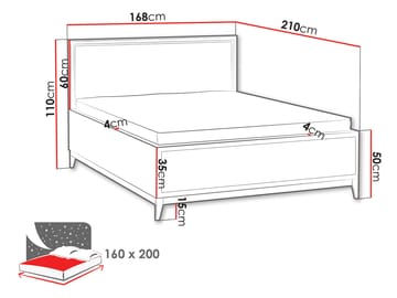 Zeylor Sängram 160x200 cm - Beige - Möbler - Sovrum - Sängar - Sängar med förvaring