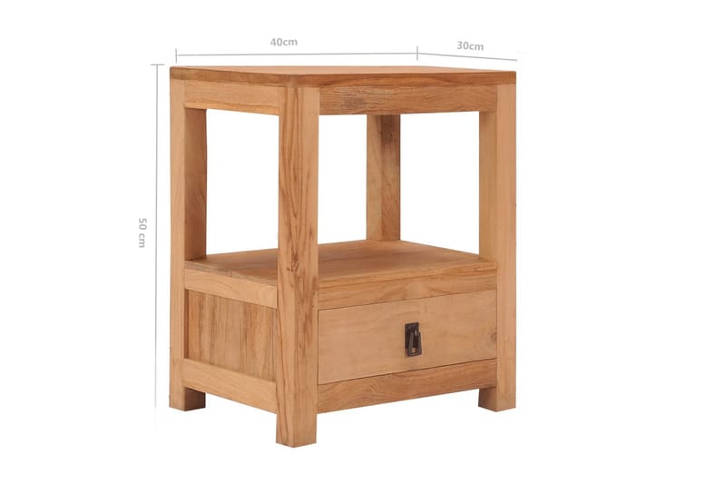 Sängbord 40x30x50 cm massiv teak - Brun - Sängbord - Bord