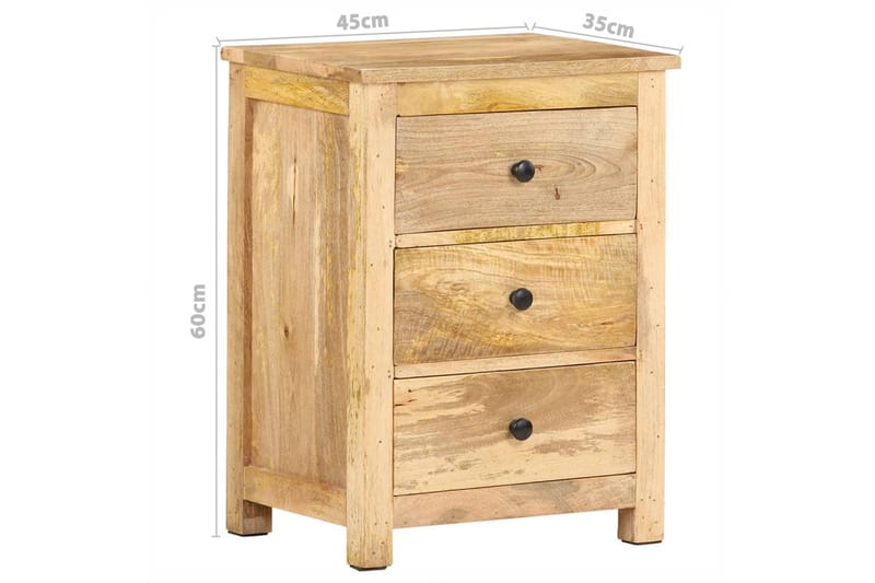 Sängbord 45x35x60 cm massivt mangoträ - Brun - Möbler - Sovrum - Sängbord