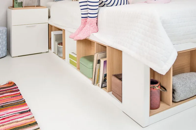 4You Sängbord 41 cm med Förvaring Vit/Natur - VOX - Möbler - Sovrum - Sängbord