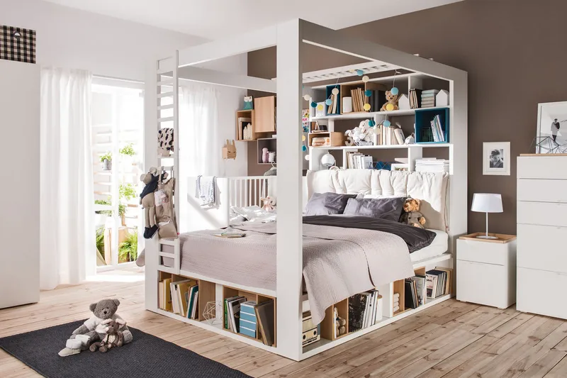 4You Sängbord 41 cm med Förvaring Vit/Natur - VOX - Möbler - Sovrum - Sängbord