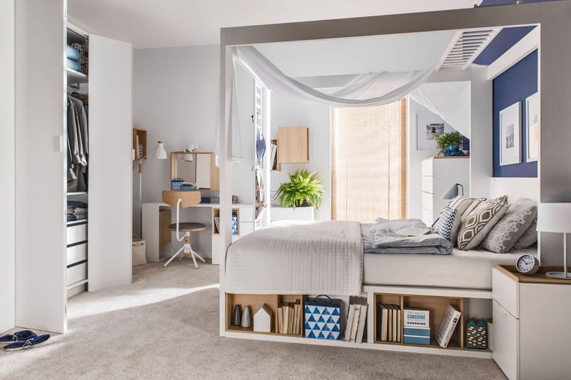 4You Sängbord 41 cm med Förvaring Vit/Natur - VOX - Möbler - Sovrum - Sängbord