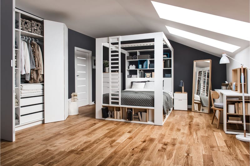 4You Sängbord 41 cm med Förvaring Vit/Natur - VOX - Möbler - Sovrum - Sängbord