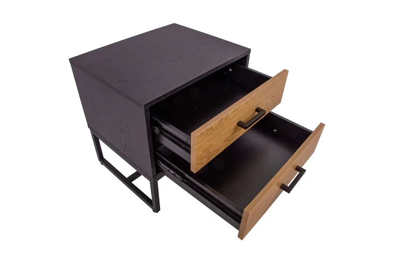 Amsterdam Sängbord Ek/Svart - Möbler - Sovrum - Sängbord