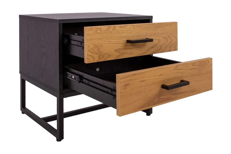 Amsterdam Sängbord Ek/Svart - Möbler - Sovrum - Sängbord