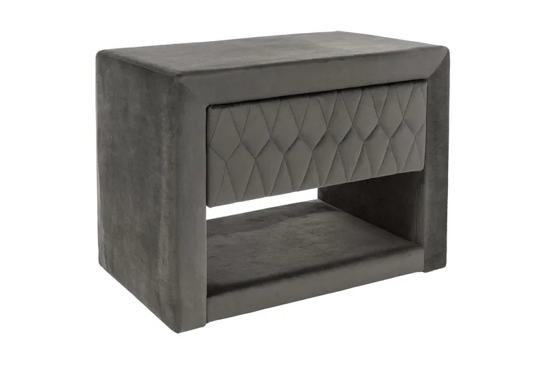 Azurro Sängbord 50 cm, Sammet/Grå