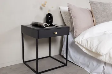 Bakal Sängbord 43 cm med Förvaring Låda - Svart - Möbler - Sovrum - Sängbord