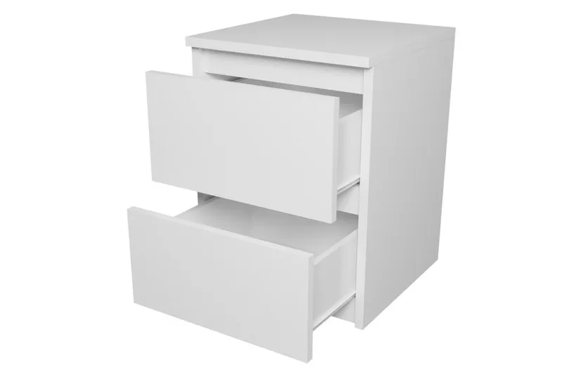 Basildon Sängbord 30 cm med Förvaring 2 Lådor - Svart - Möbler - Sovrum - Sängbord