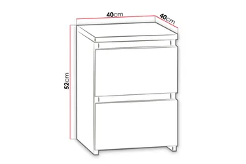 Basildon Sängbord 40 cm med Förvaring 2 Lådor - Vit - Möbler - Sovrum - Sängbord