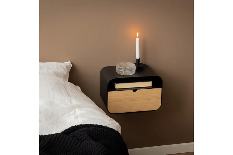 Belleuve Sängbord 25 cm - Svart - Möbler - Sovrum - Sängbord