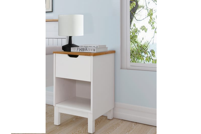 BENEVENTO Sängbord 38 cm Vit - Möbler - Sovrum - Sängbord