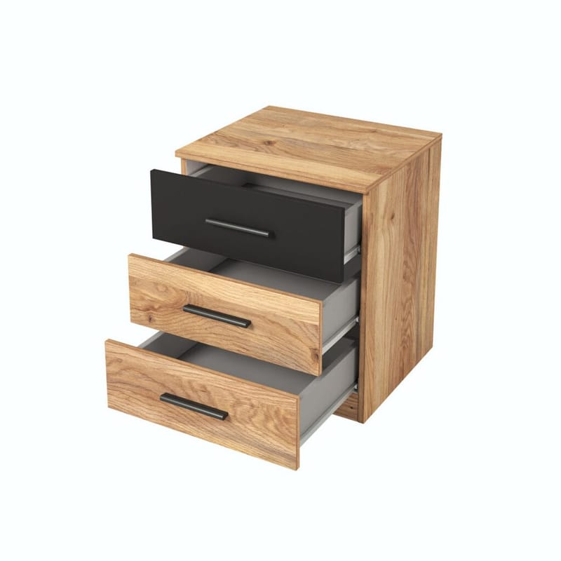 Sängbord Beta med 3 lådor - Mauvella ek - Möbler - Sovrum - Sängbord